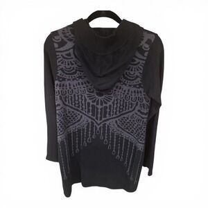 prAna Misha Zip Hoodie Organic Cotton Boho Tunic Jacquard Back S